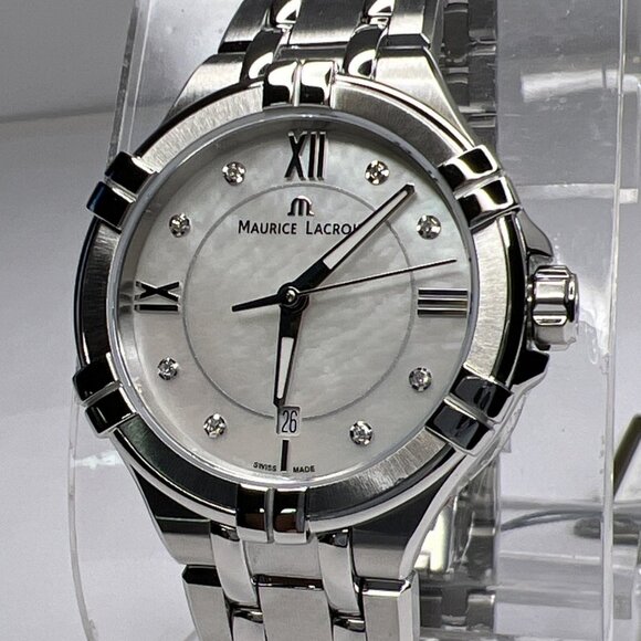 30mm Maurice Lacroix AI1004-SS002-170-1 Aikon Mother of Pearl Quartz Date Watch - Picture 3 of 12